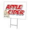 Signmission Apple Cider Yard Sign & Stake outdoor plastic coroplast window, C-1216 Apple Cider C-1216 Apple Cider - alternate 1